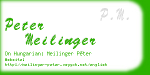 peter meilinger business card