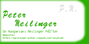 peter meilinger business card